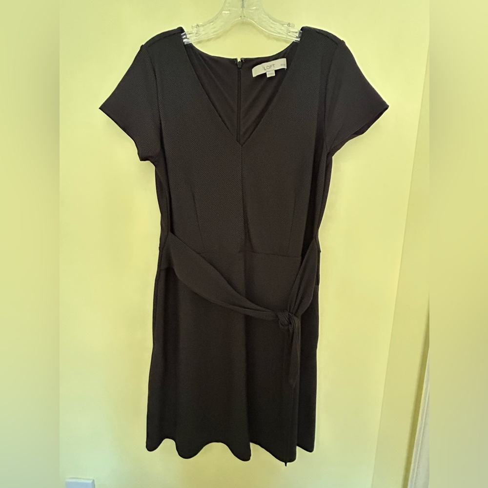 Gray V-neck, A-line Dress